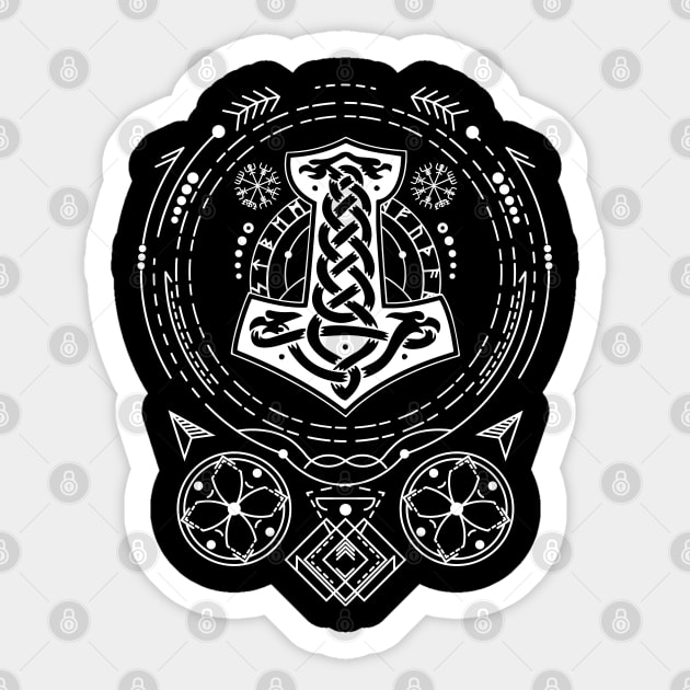 Mjolnir - The Hammer of Thor | Norse Pagan Symbol Sticker by CelestialStudio